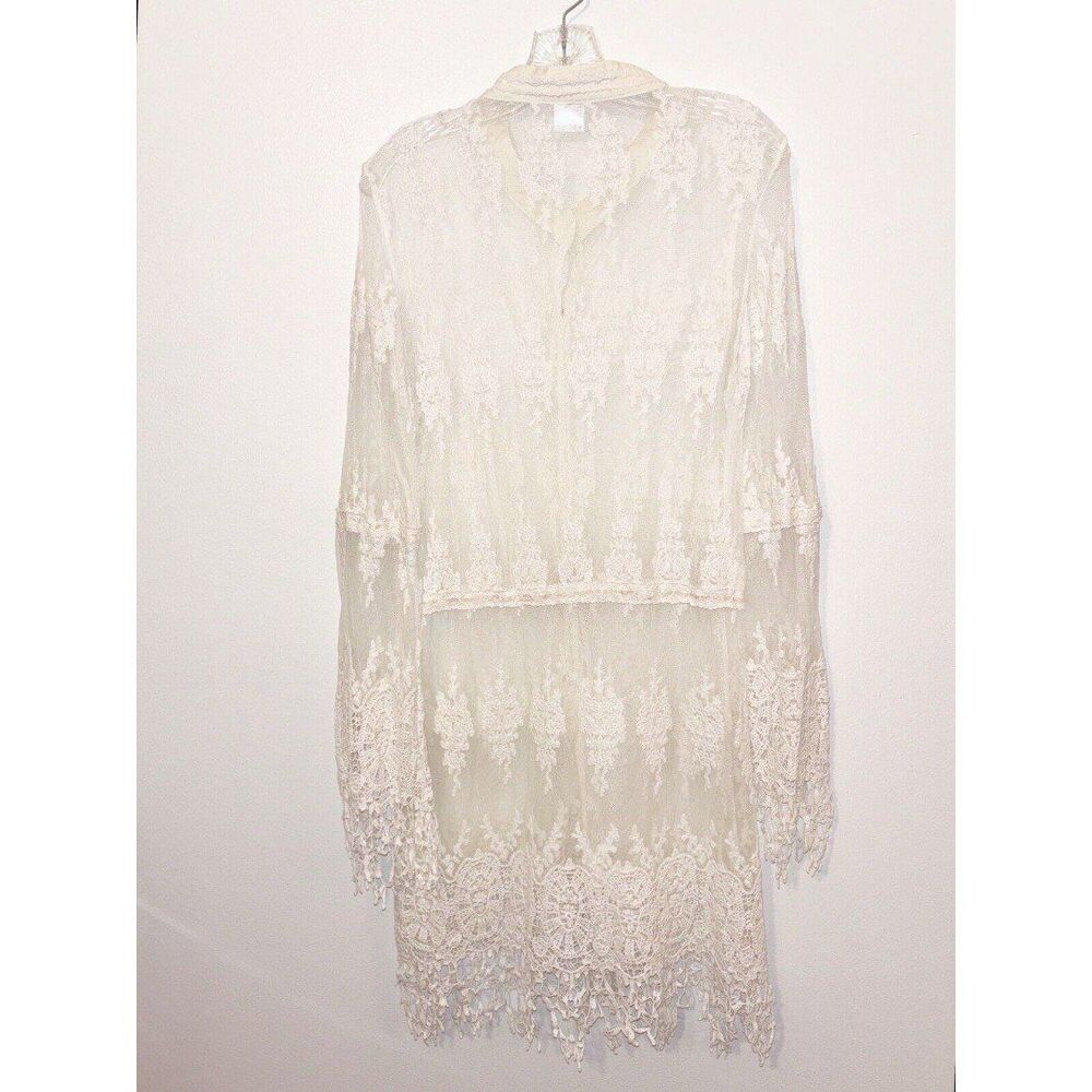 K. Jordan Ivory Cover Up With Rhinestone Buttons Size Medium PLEASE READ - Picture 6 of 6